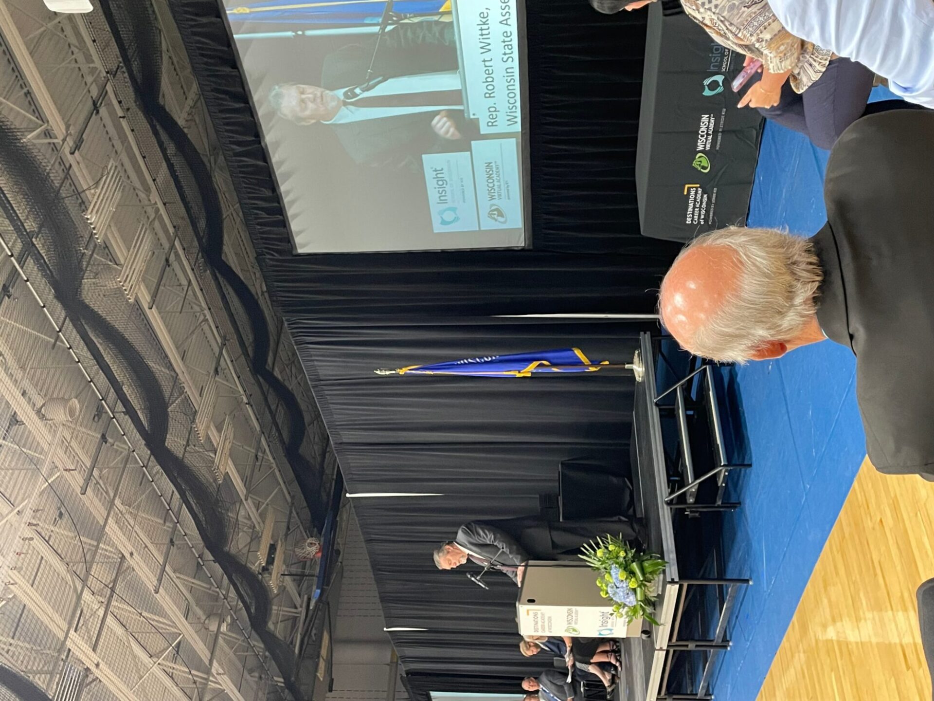 Robert Wittke speaking in the graduation