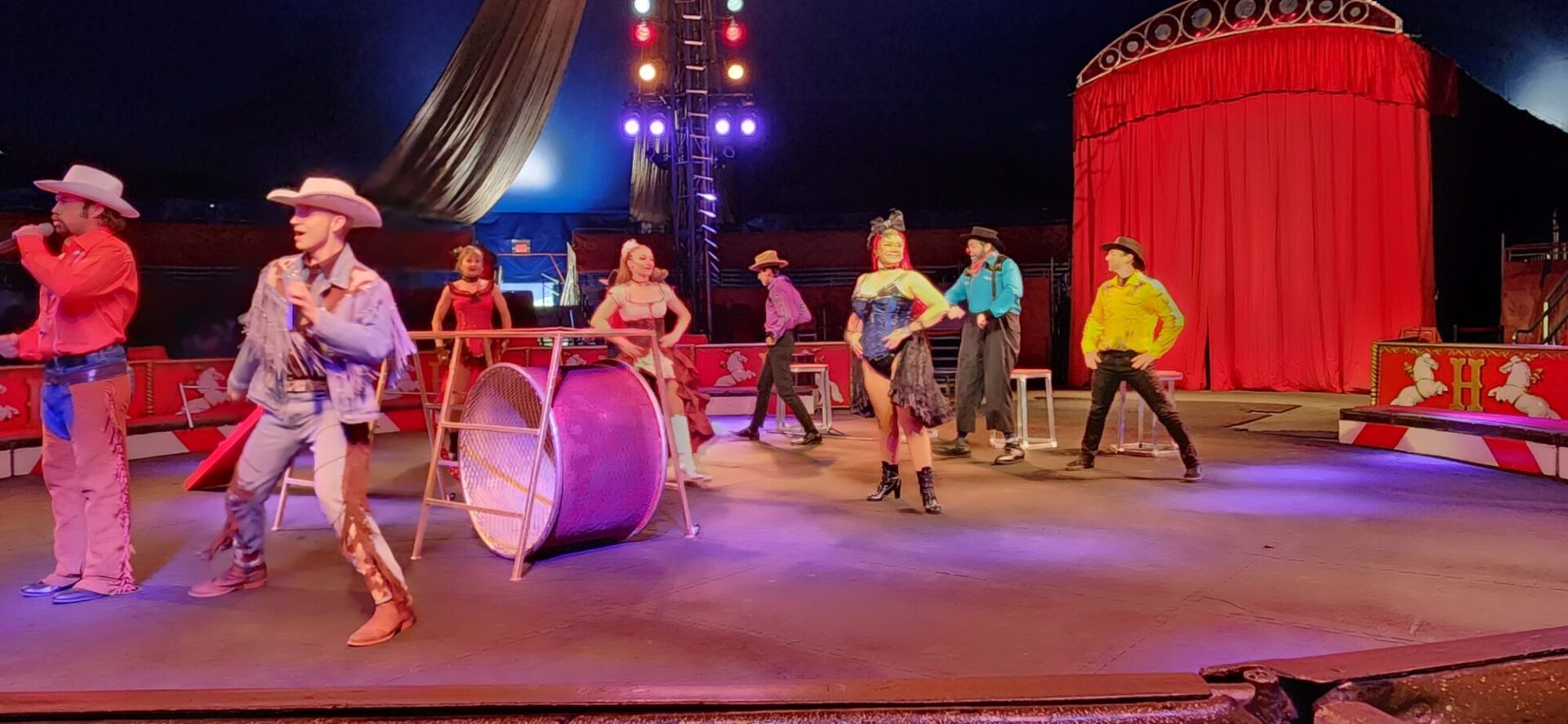 Circus people doing a show